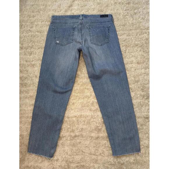 AG Adriano Goldschmeid Stevie Slim light wash distressed capri jeans Size 31 - Picture 5 of 10